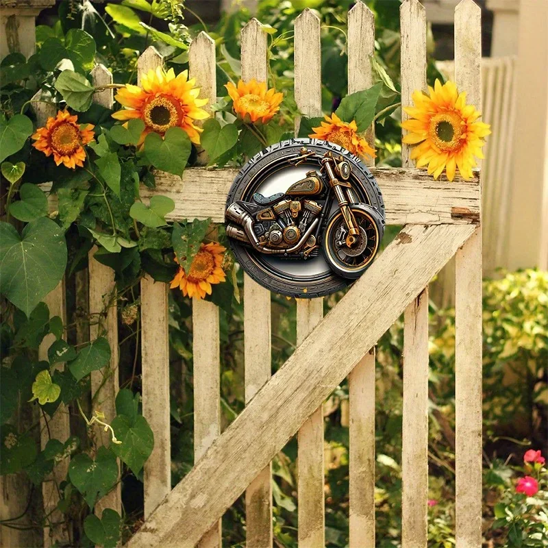 علامات دراجة نارية عتيقة معدنية من الألومنيوم ، علامات عتيقة مستديرة ، ديكور المرآب