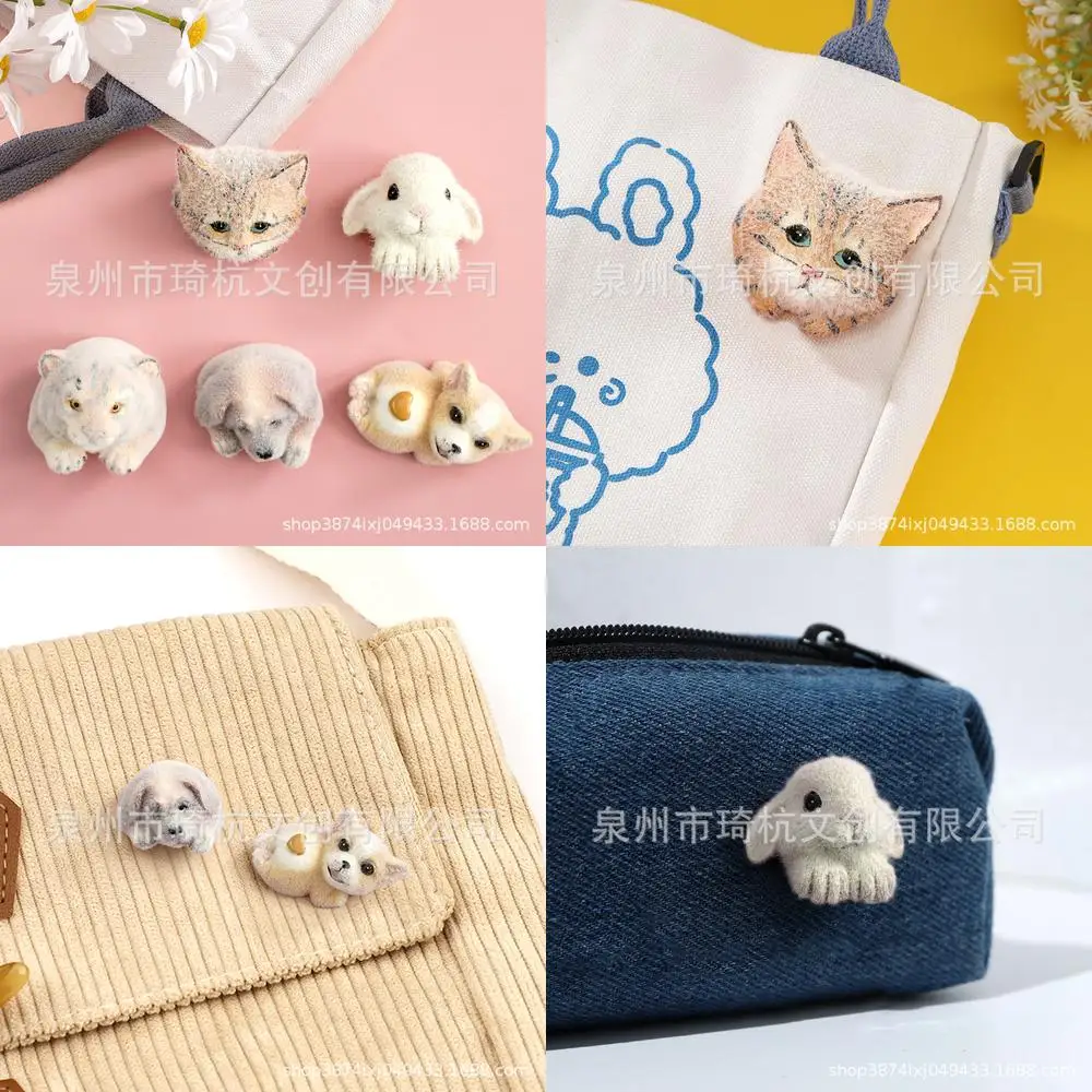 floce-mignon-animal-broche-chat-lapin-tigre-corgi-chien-vetements-accessoire-sac-pendentif