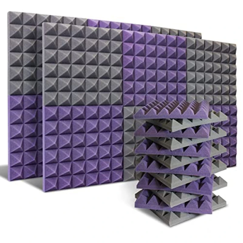 24 Pack Acoustic Panels,Sound Proof Foam Panels,Studio Soundproofing Wedges,Wall Reduce Noise Foam,For Music Studio,Etc