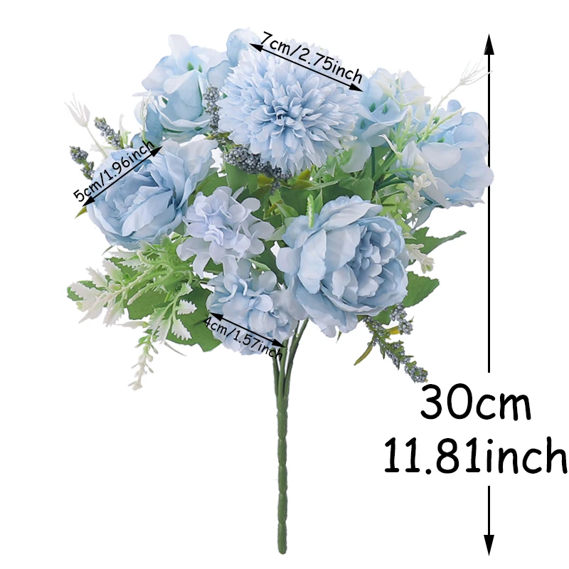 Beautiful Artificial Flowers Silk Peony For Vase Bride Bouquet Wedding Home Room Table Decoration Fake Floral Hydrangea Gifts