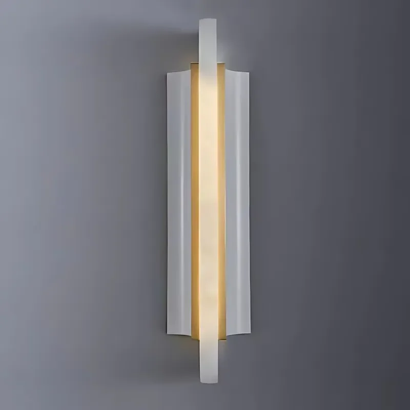 Luxury Copper Alabaster Wall Lamp Modern Simple Creative Bedside Light for Bedroom Living Room Aisle Corridor Background Wall