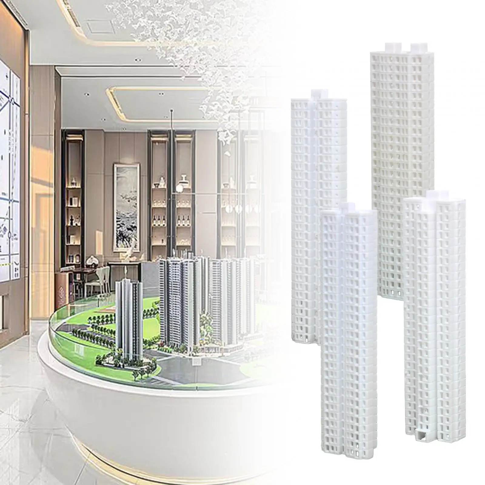 1/500 Diorama Residential Building Model, 1/500 Construction Building Landscape Model for Garden accs