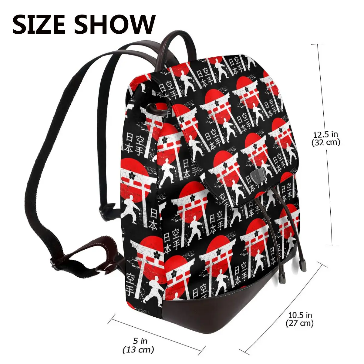 Budo Soul Karate Spirit Martial Arts Bookbag School Student Bags Hiking Travel Daypack for Women Fashion Derma Backpack