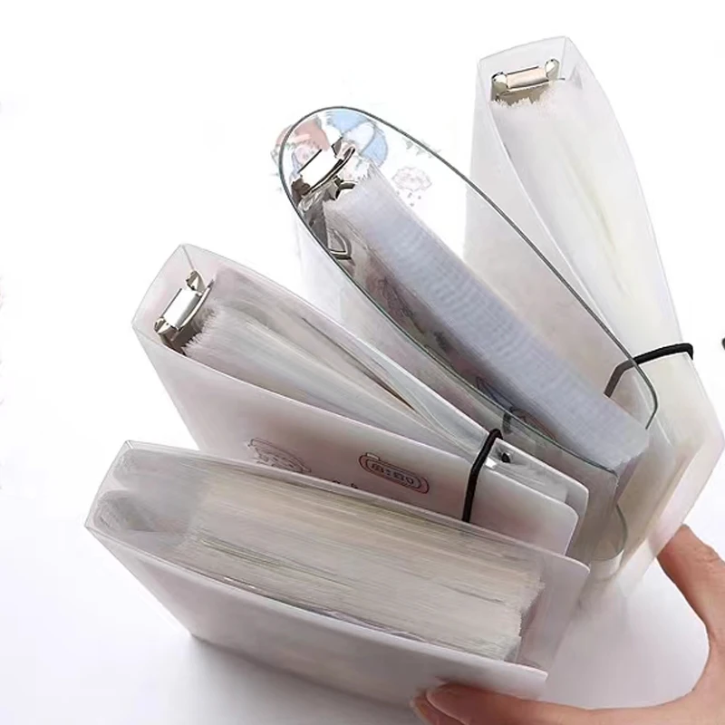 50PCS A6 Ring Binder Folder Sheet Protectors Transparent Bag Paper Organizer Loose Leaf DIY Document Photo Storage Refill Sleeve