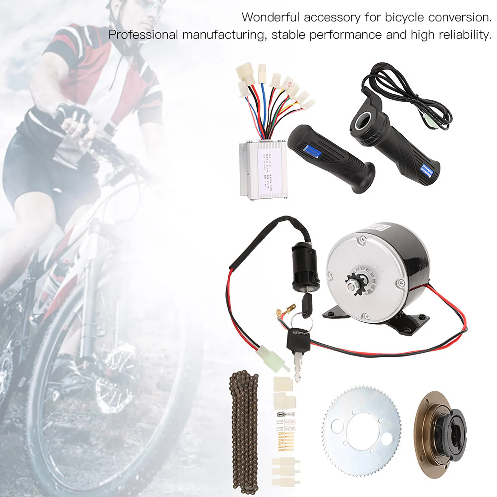 9pcs/Set 250W 24V Brush Motor Set  Bike Conversion High Speed Kit Accessory Bike Brush Motor Set 250W 24V Brush Motor Set