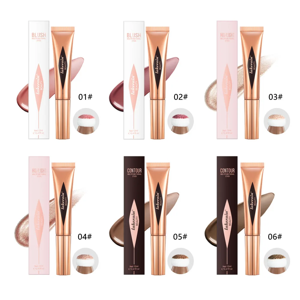 Long Lasting Beauty Wand ครีม Contour Stick เม็ดสีสูง Sweat Proof Face Bronzer แต่งหน้า