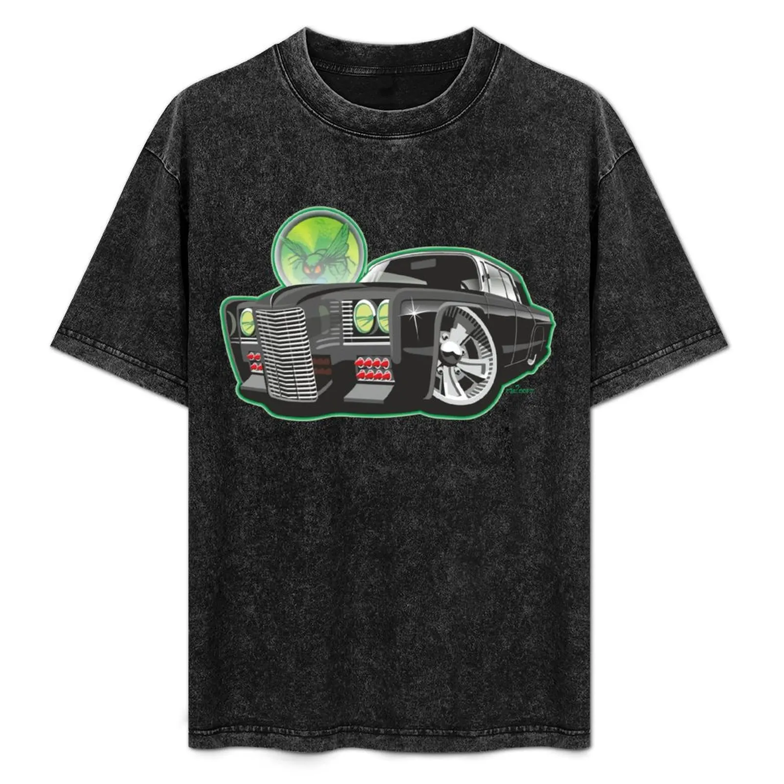 

Green Hornet Black Beauty caricature T-Shirt Casual Simple Design Short Sleeve Shirt
