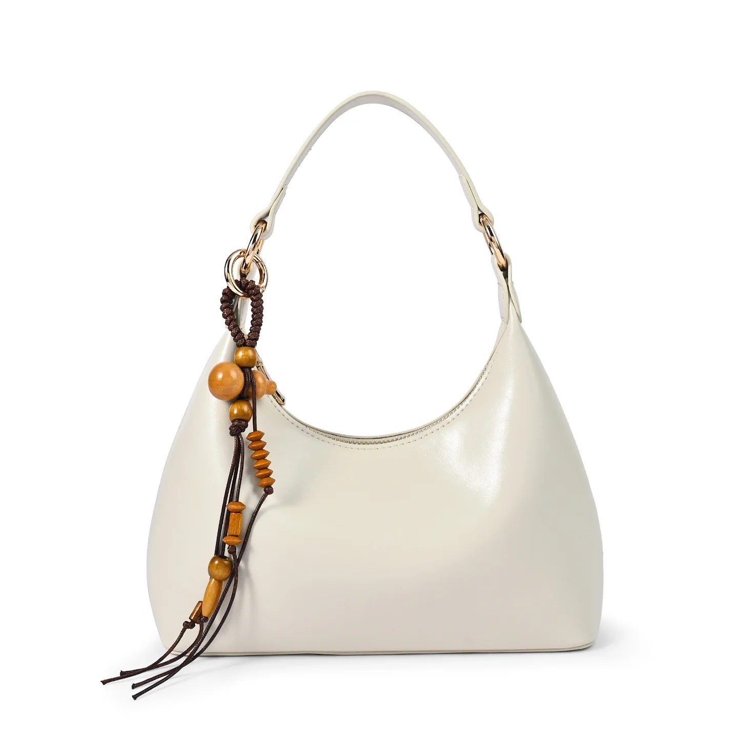Cowhide Genuine Leather Handbags Women Vintage Shoulder Bag Female Crossbody Bags Luxury Large Capacity Bag Half-Moon Bag