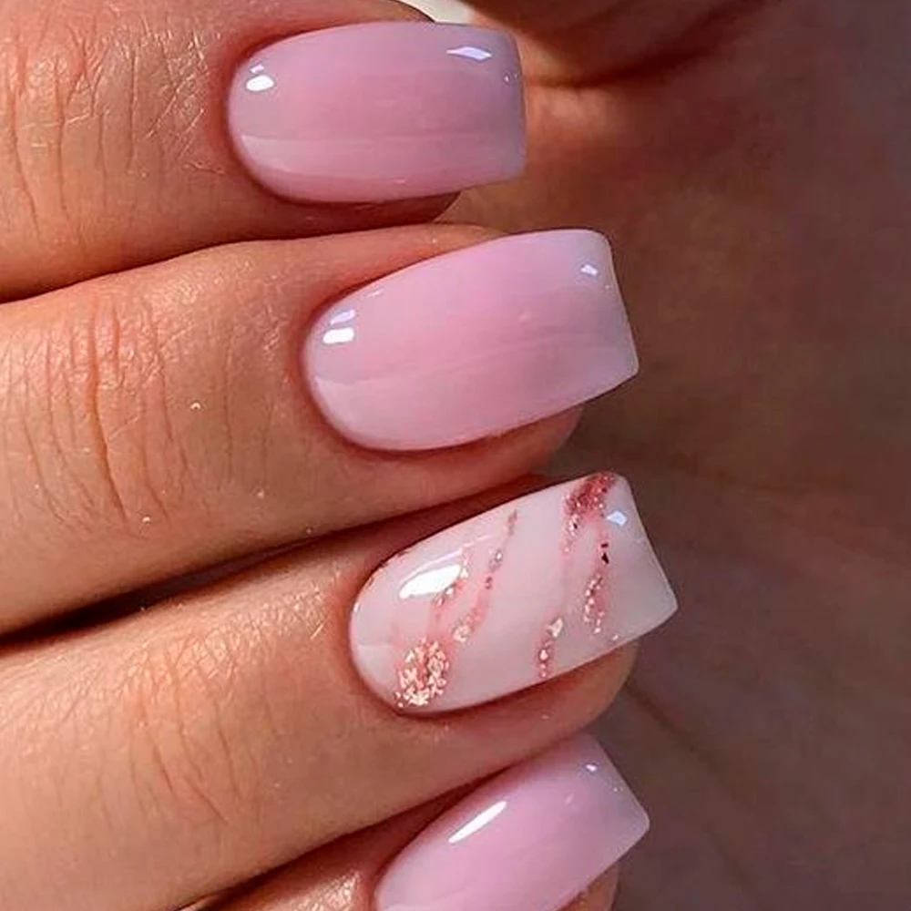 ELL LOUREL French Pink Rubber Base Gel Nail Polish 15ML Gelcolor Manicure Vernis Semi Permanent UV/LED Nail Art Varnish Base Top