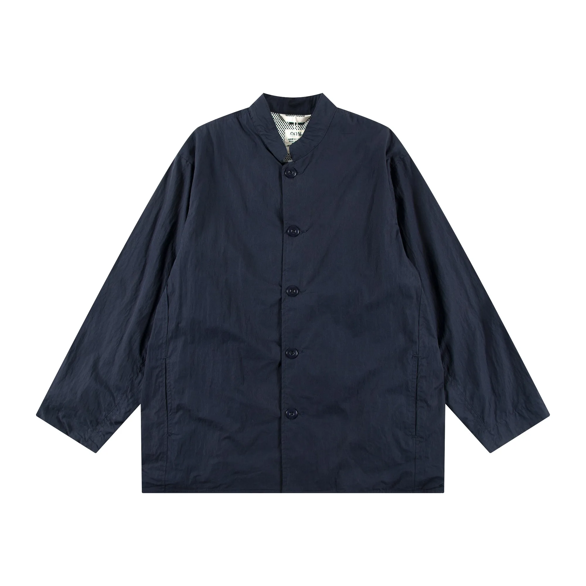 NANAMICA BAND COLLAR JACKET core-spun yarn washed old loose jacket