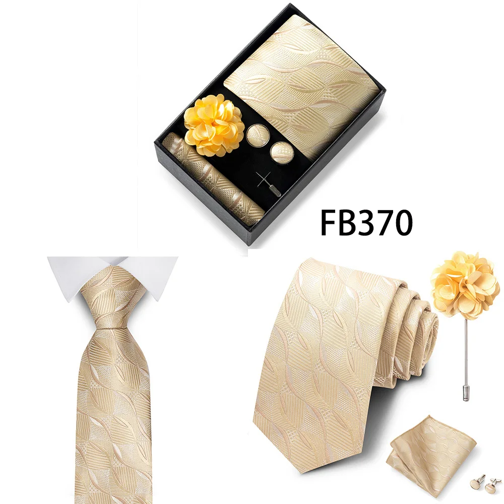 Erstklassige Weihnachtsgeschenkbox mit grauem Aufdruck, Krawatten, Einstecktuch, Manschettenknöpfe, Brosche, Set für Herren, Anzug, Accessoires, passend für die Gruppe – Detail 16