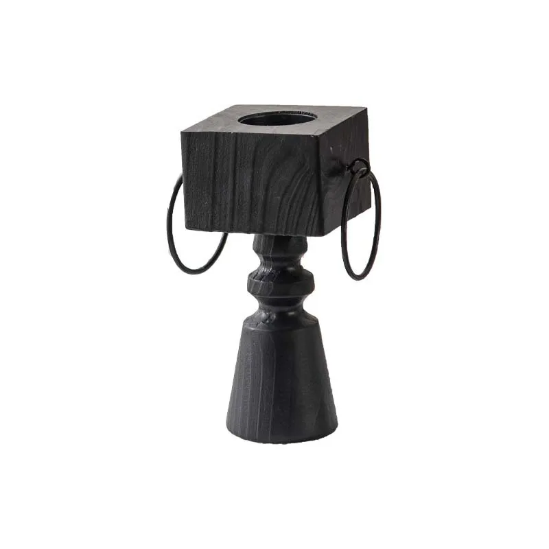 

Simple Tabletop Decorations Candlestick Matte Black Restaurant Candle Dinner Candlestick