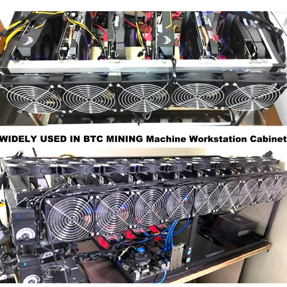 12cm 120mm High Speed Large Air Flow 110V 220V BTC LTC Mining Machine Workstation Cabinet Graphics Card Rack Cooler Cooling Fan