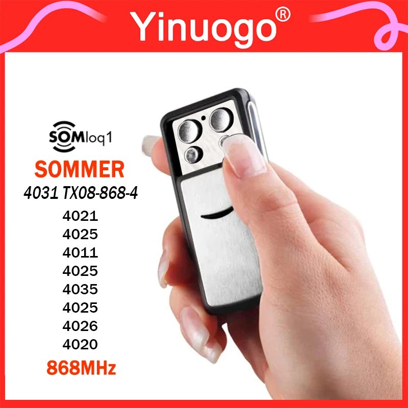 868MHz SOMMER 4031 TX08-868-4 Garage Remote Control Compatible With SOMMER APERTO 4021 4025 4026 4020 4035 Hand Transmitter