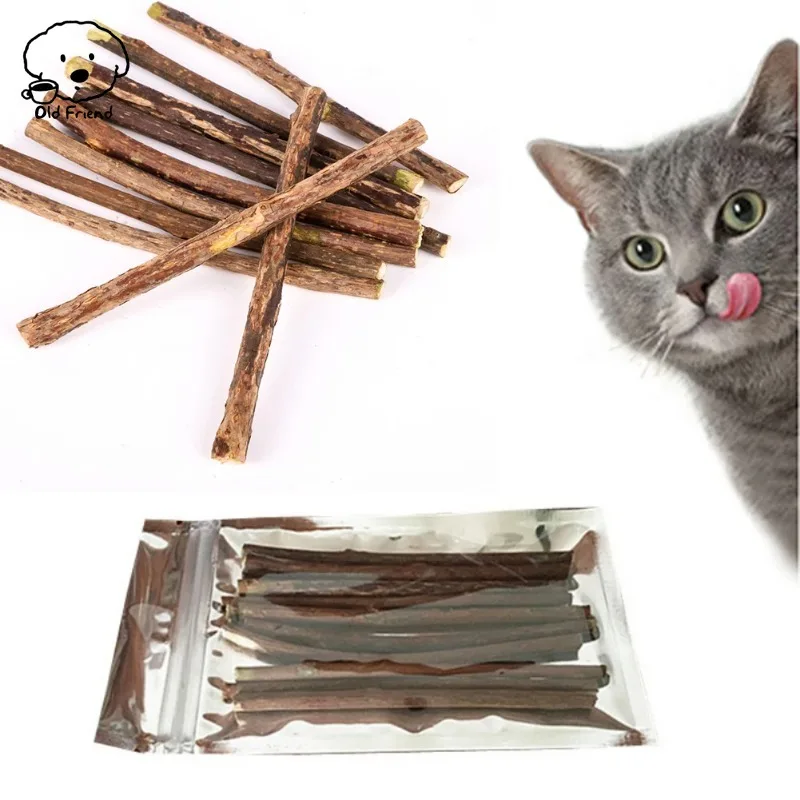 10/15/20 Sticks/Bag Silvervine Sticks for Cats Natural Catnip Chew Sticks Teeth Molar Chewing Toys for Cat Kitten Kitty Gifts