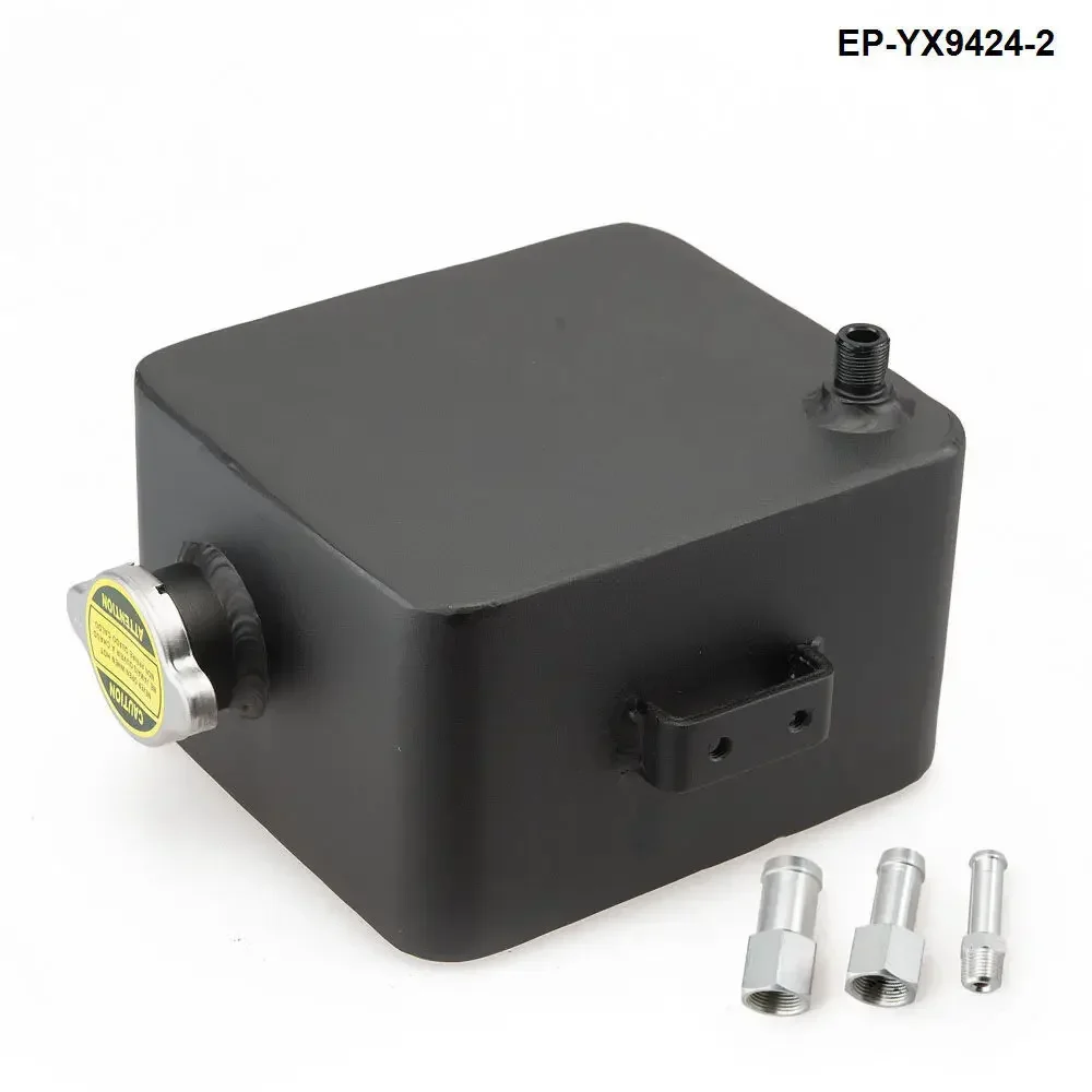 Black Aluminium Universal 2 Litre Polished Alloy Header Expansion Water Tank & Cap 2L EP-YX9424-2