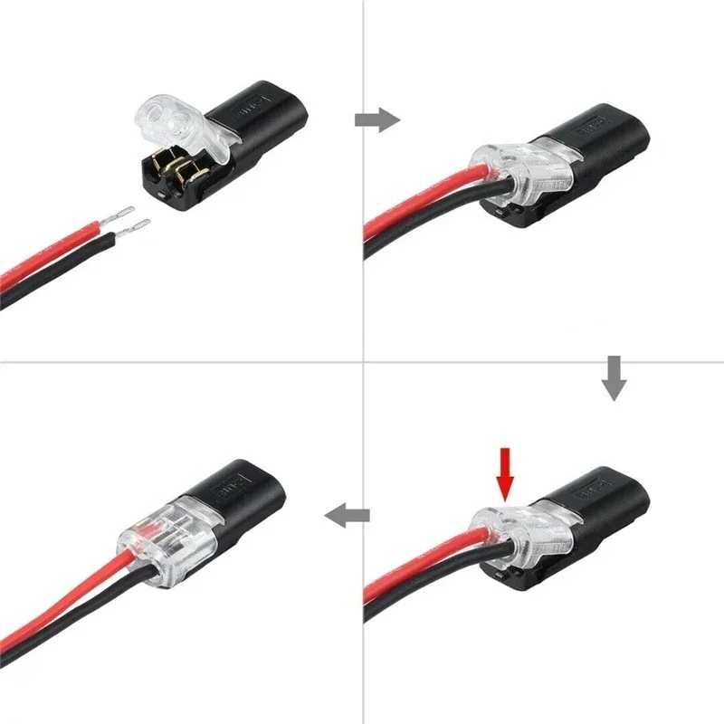 Double-wire Plug-in Connector With Locking Buckle Quick Electrical Cable Connector Snap Splice Lock Wire Easy Safe Splicing Into