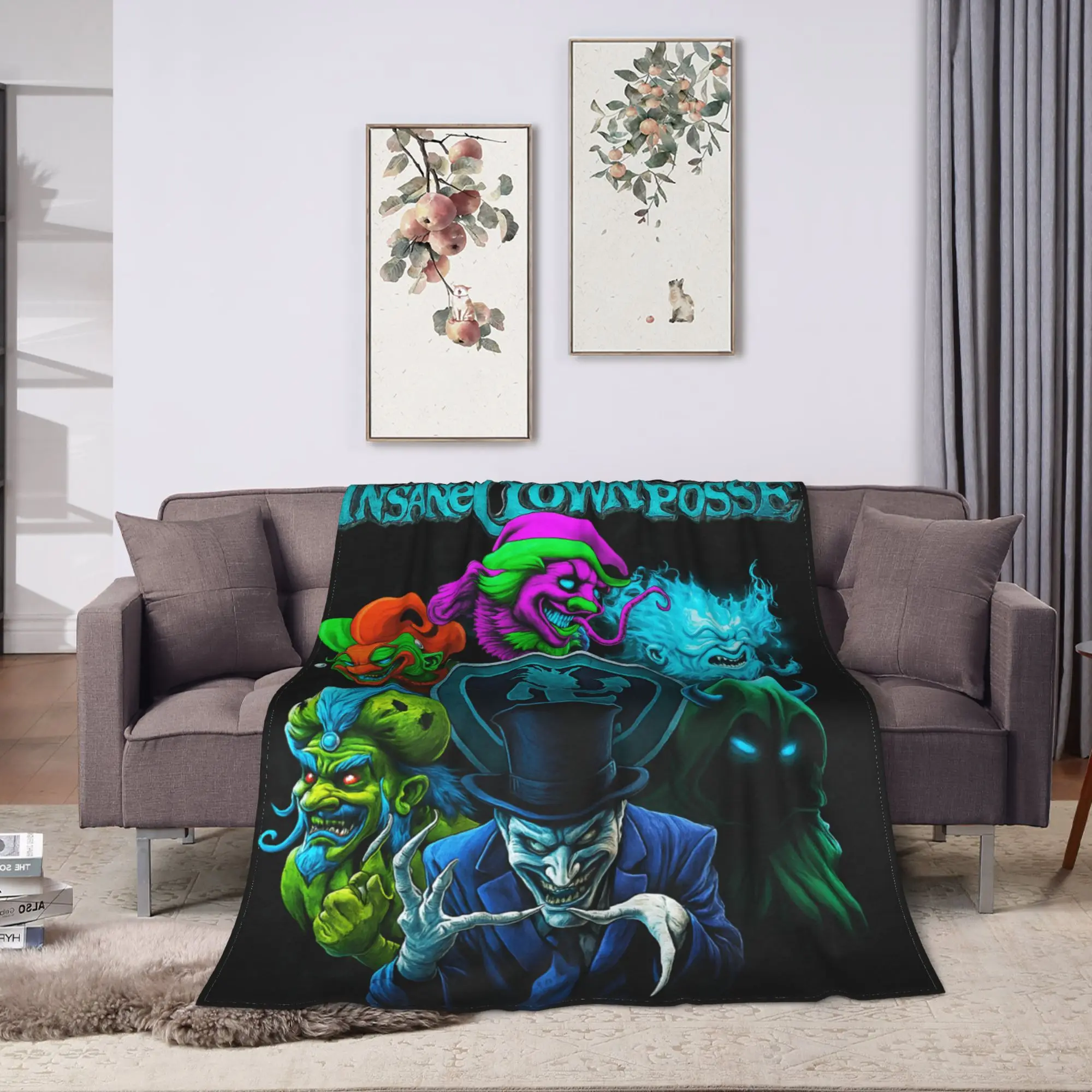 مجنون مهرج بوسي الفرقة بطانية قطيفة الاطفال الكبار الفانيلا رمي بطانية للخارجية الدافئة لينة تصميم جودة المفرش عيد ميلاد