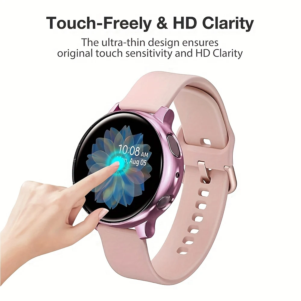 Screen Protector Case for Samsung Galaxy Watch Active 2 40mm 44mm, Soft TPU Full Around Cover ，