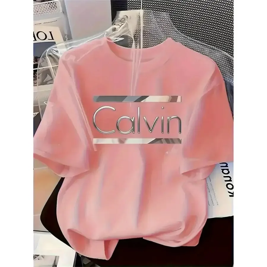 Camiseta de cuello redondo para mujer con estampado de letras de anime, diseño sencillo, cómoda y transpirable, adecuada para uso diario informal