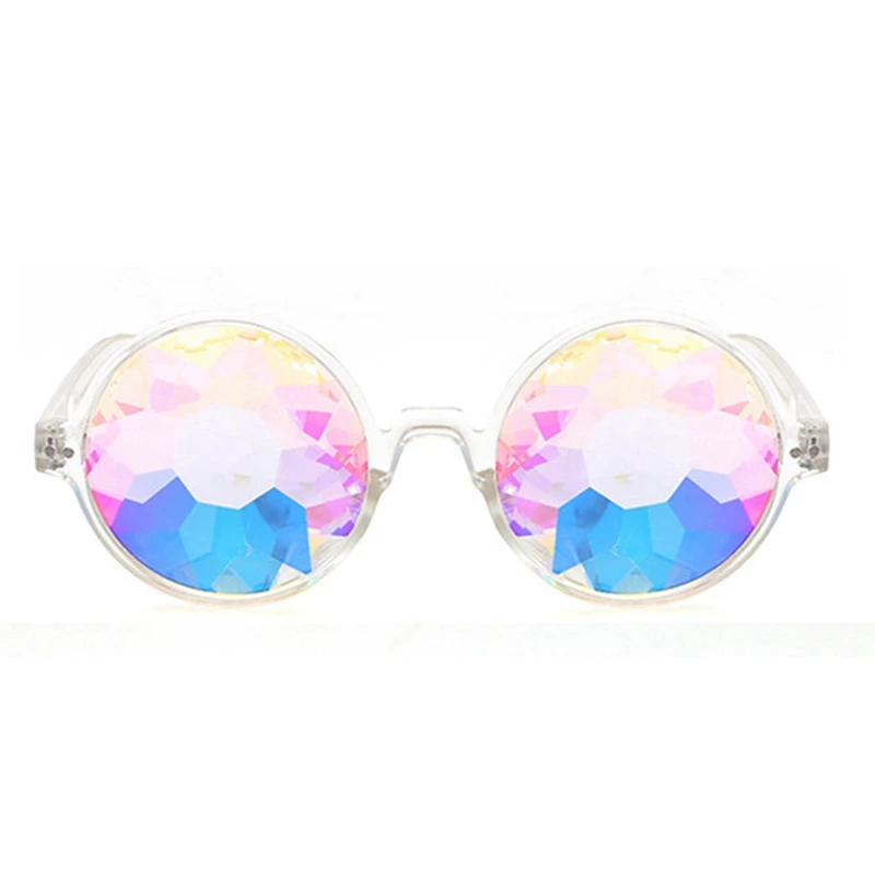 5X Kaleidoscope Glasses Rave Festival Party Sunglasses Diffracted Lens-Transparent