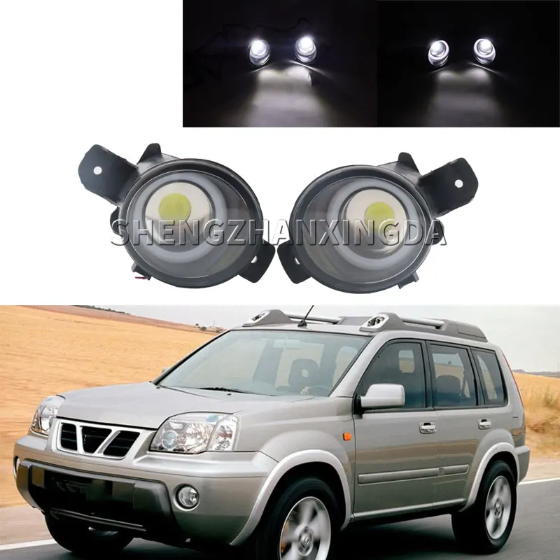 

Подходит для Nissan X-Trail T30 2001-2006, передний бампер автомобиля, светодиодные противотуманные фары, дневные ходовые огни, противотуманные фары «ангельский глаз»