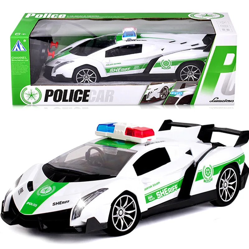 1:16 Remote Control Police Car Toy Four-way High-speed Drift Racing Model Simulation RC Car Toy with Lights Boys Birthday Gift