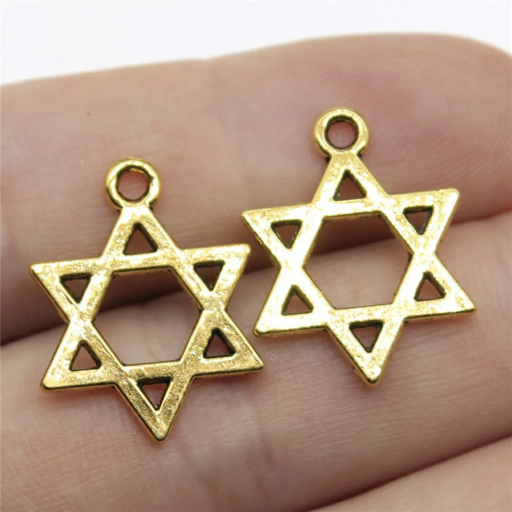 WYSIWYG 20pcs 21x16mm 3 Colors Star Of David Charms Pendants Star Charms Pendant