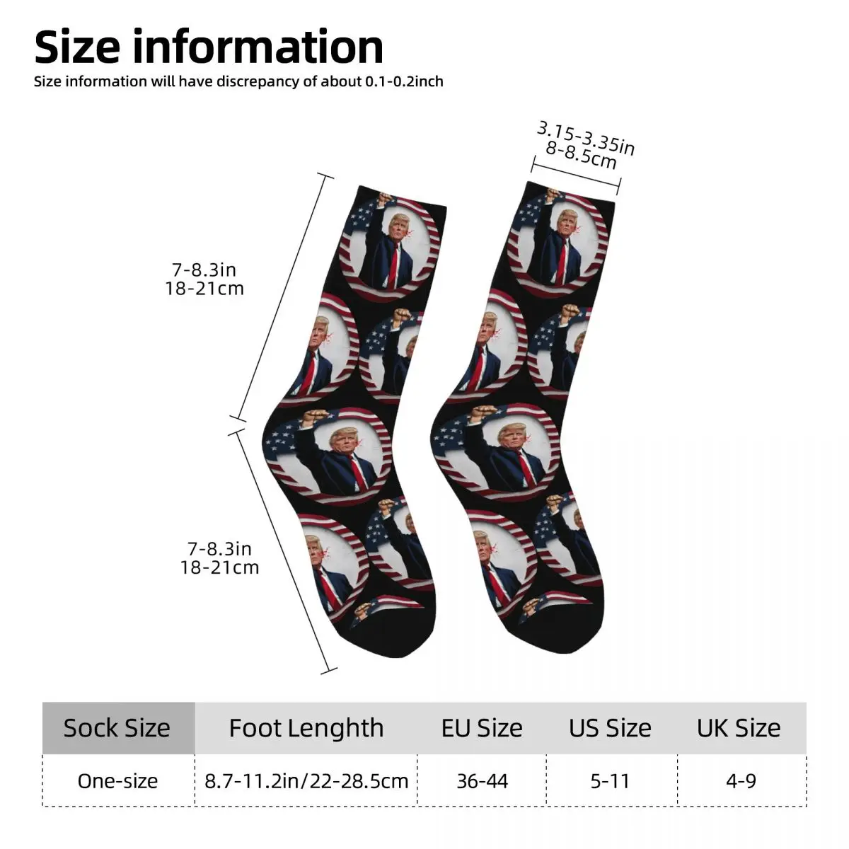 Hip Hop Retro Donald Trump Attentat 2024_1 verrückte Männer Kompression socken Unisex Donald Trump Harajuku Muster