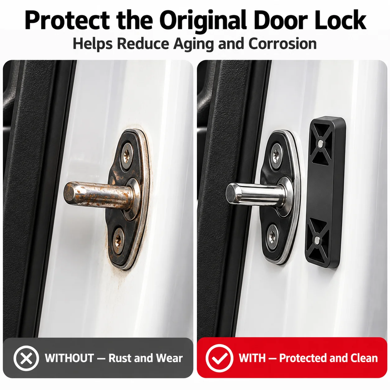 Magnetic Door Lock Shock Pad for Tesla Liquid Silicone Door Latch Buffer Damper Anti‑Wear Protective Cover Magnetic Installation