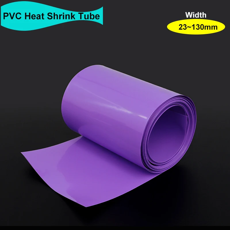 

1~20M Purple 18650 Batteries Pack Wrap 23~130mm Insulation Heat Shrinkable Sheath PVC Heat Shrink Tube Wrapping Film Case