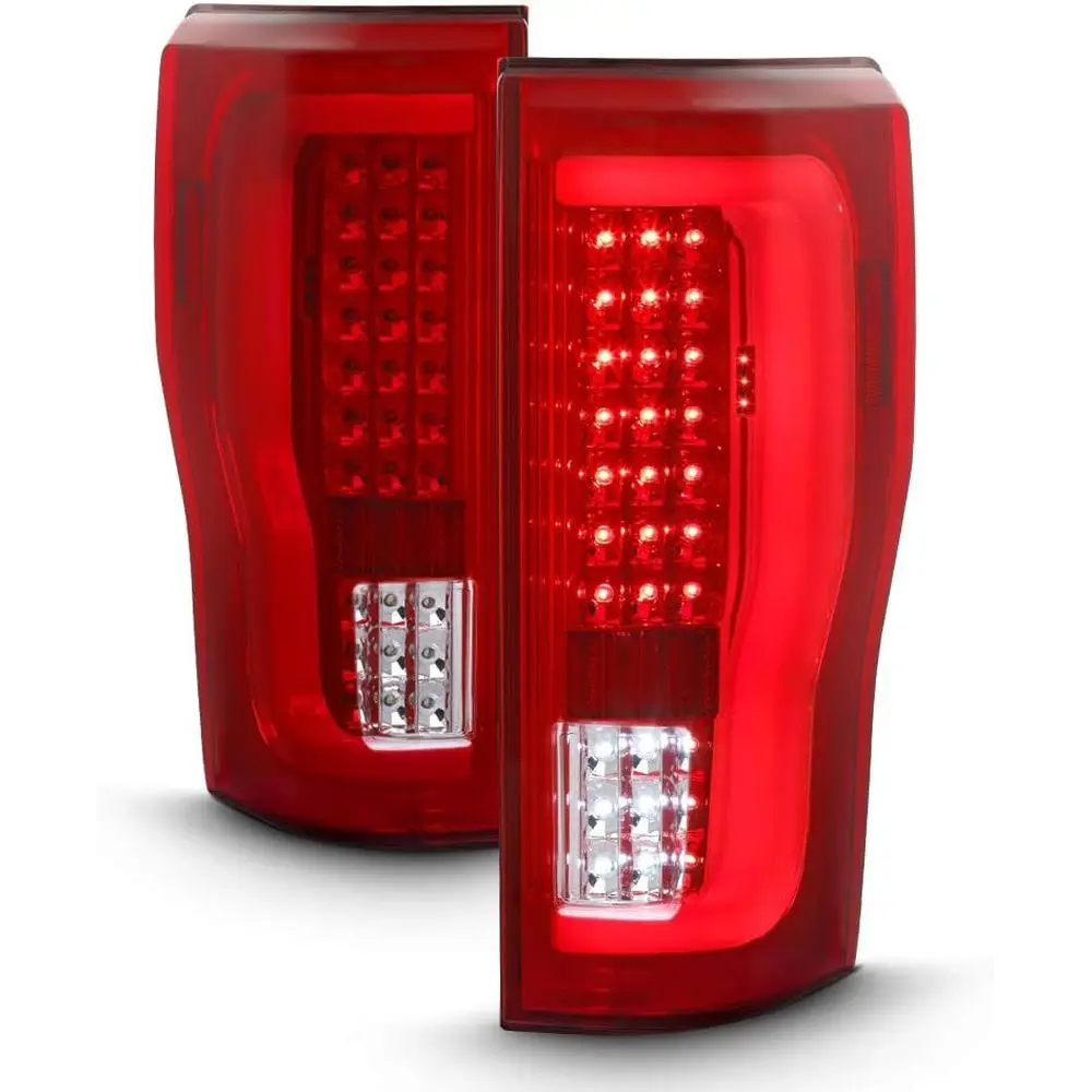 

Светодиодные трубчатые задние фонари (LED Tube Tail Lights) для Ford F250 F350 SuperDuty 2017-2019 годов выпуска, красные, с функциями сигнализации и заднего хода.