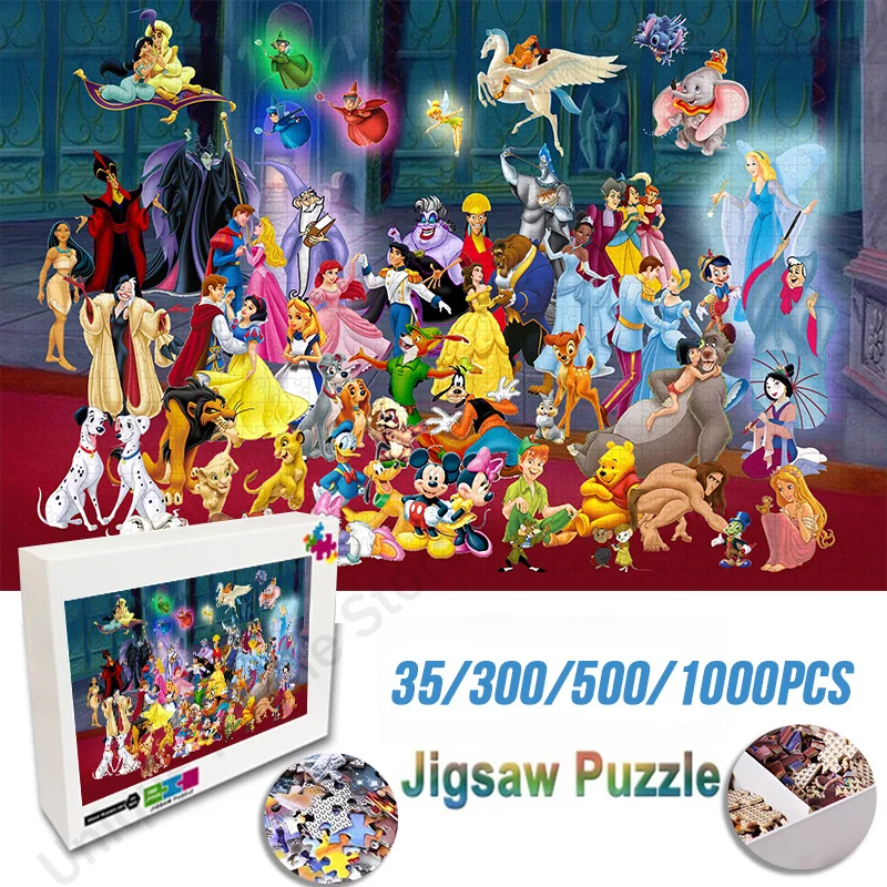 

Disney Anime Disney Character Collection Jigsaw Puzzle Wooden Puzzle Educational Toys Diy Manual Puzzle Mickey Mouse Puzzles