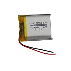 3.7V 1100mAh 4.07Wh 103035 Rechargeable Li-Polymer Lipo Battery Replacement For GPS Camera DashCam Bluetooth Speaker LED Light