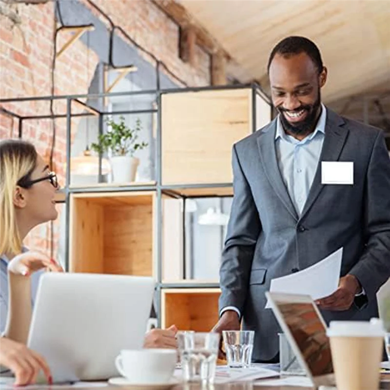 

100 PCS Pin Style Clip Horizontal Name Badge Holders With Inserts Fit Card 90X55mm