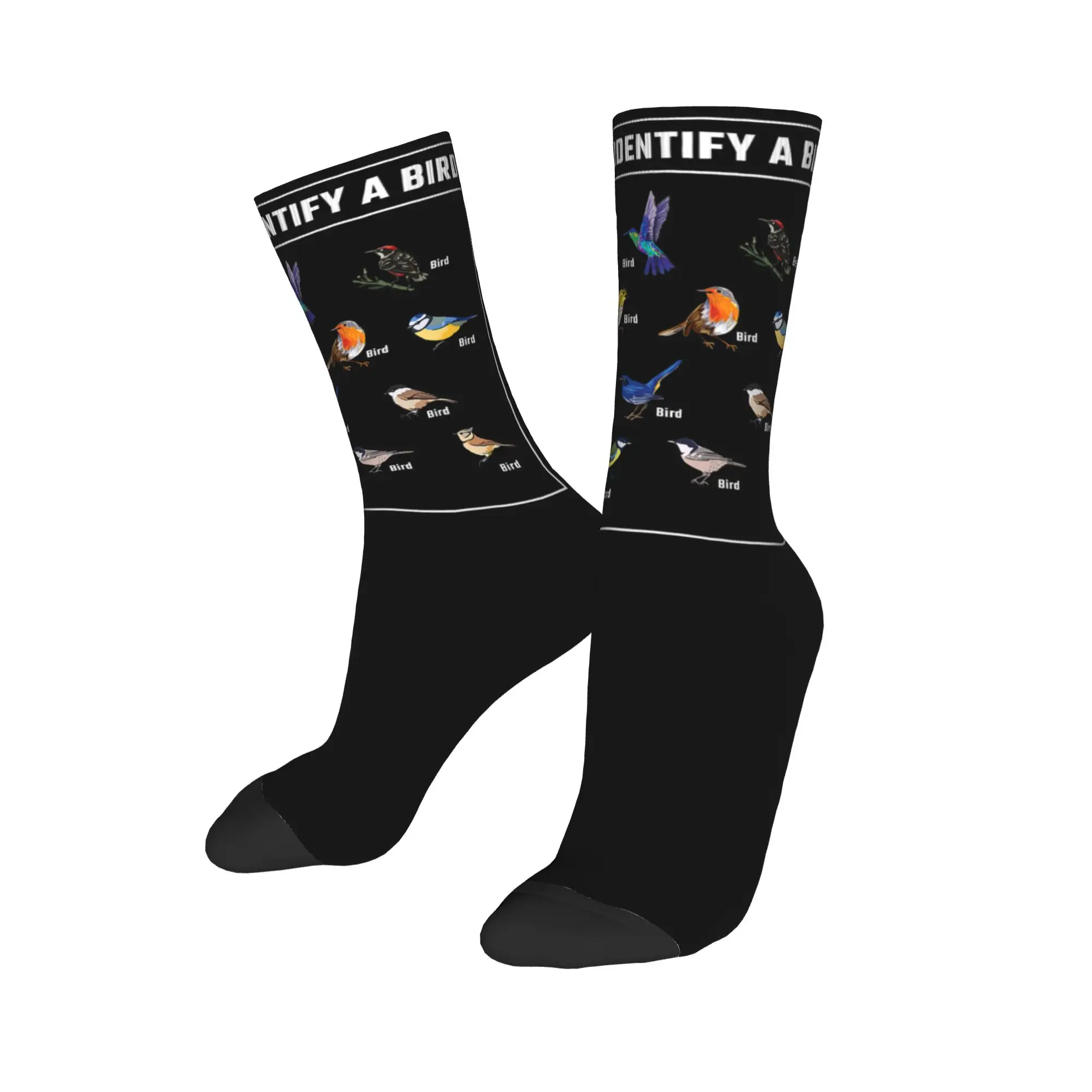How to Identify Birds Birding Bird Watcher Socks Men's Women's Polyester Casual  Socks Hip Hop Middle Tube Socks Gift