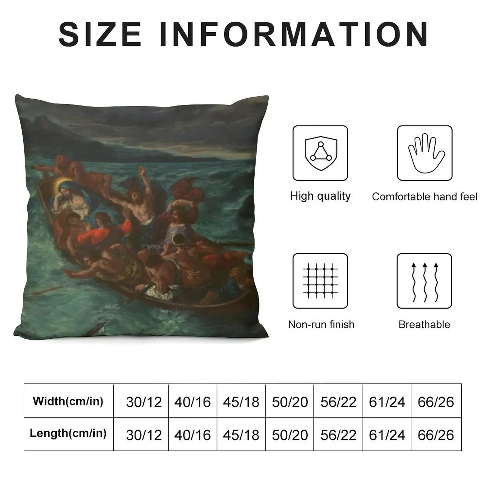 Christ Asleep During the Tempest Eugène Delacroix 1853 Gospel Biblical Art Throw Pillow Pillow Decor Plaid Sofa pillow