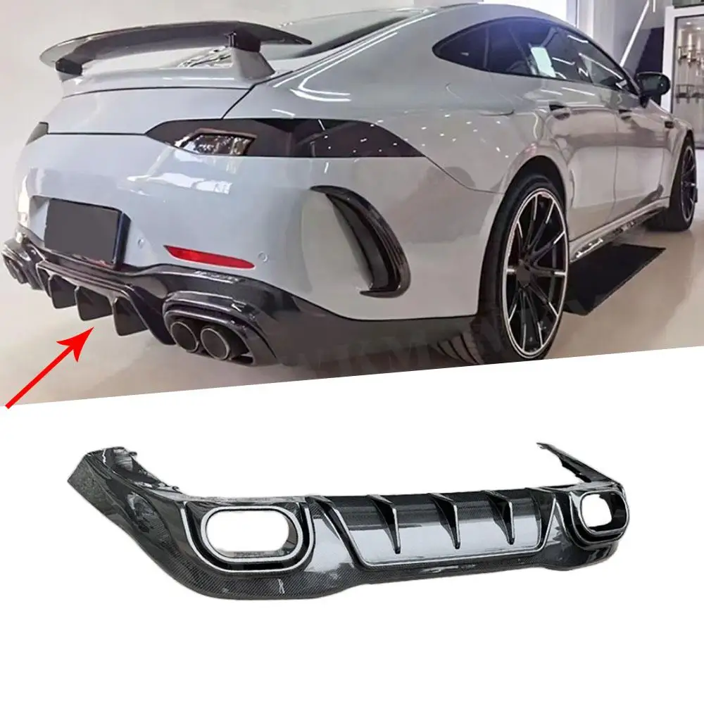 

Dry Carbon Fiber Car Rear Bumper Lip Diffuser Spoiler For Benz AMG GT63 GT63S 4 Door 2019-2023 Rear Lip Chin