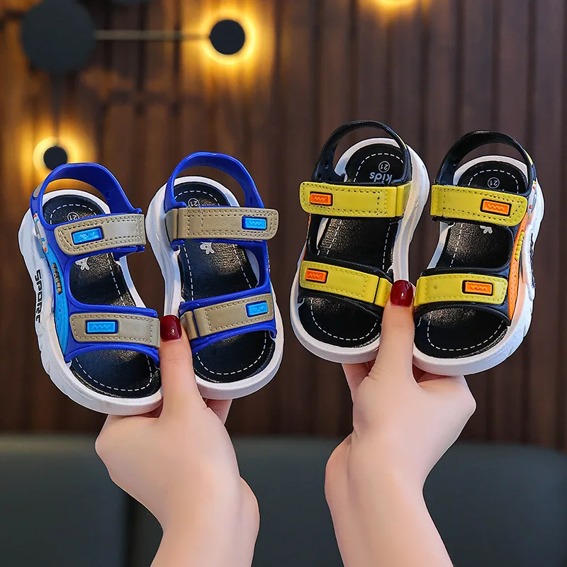 Children\'s Summer Boys Cartoon Rubber Sandals Baby Shoes Kids Flat Girls Beach Shoes Sports Soft Non-slip Casual Toddler Sandals