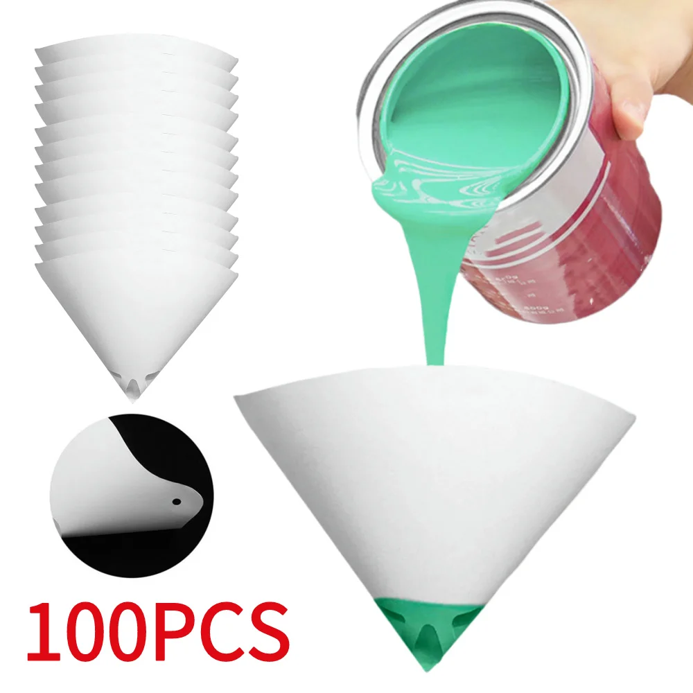 20-100PCS Micron Fine Paint Paper Strainers Sieve Mesh Filter Cone Strainer Net Funnel