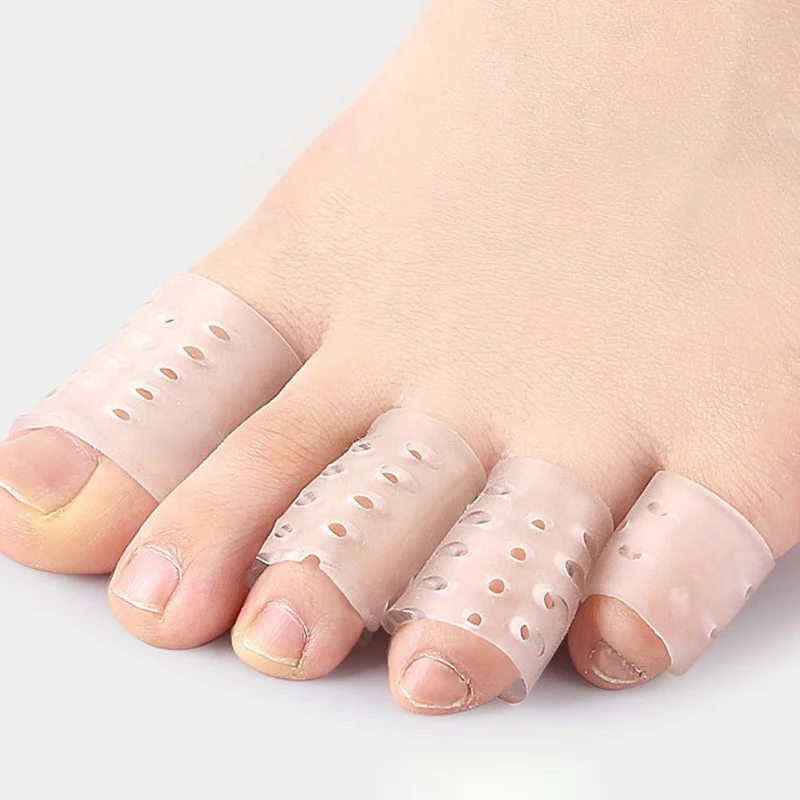 2 Stuks Siliconen Gel Kleine Teenbuis Beschermer Tenen Covers Voorkomt Blaren Anti-Wrijving Ademende Voetverzorging Pedicure Tools