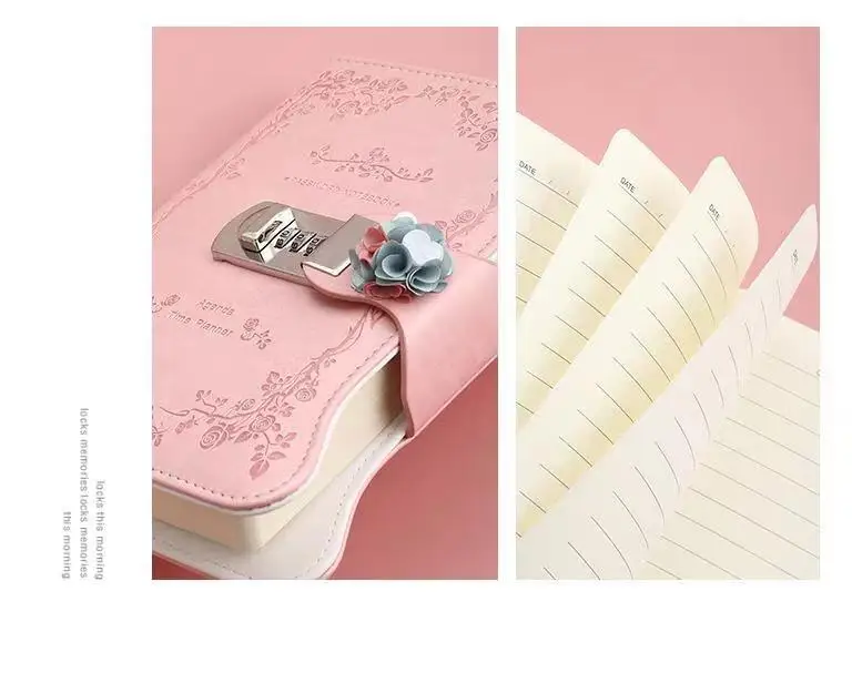 360 Pages Notebook Password Book Diary Password Lock Notebook Girl Notepad School Office Stationery Supplies Children Gifts