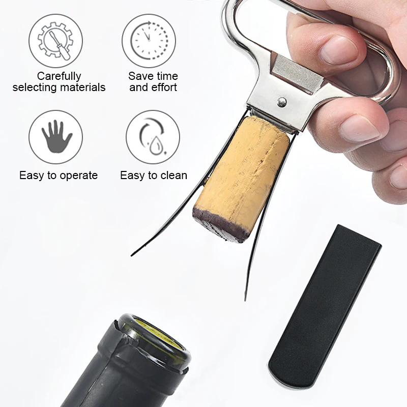 

Metal Wine Bottle Opener Two-Prong Cork Puller Portable Old Red Wine Champagne Wine Cork Puller Home Hotel Bar Tools