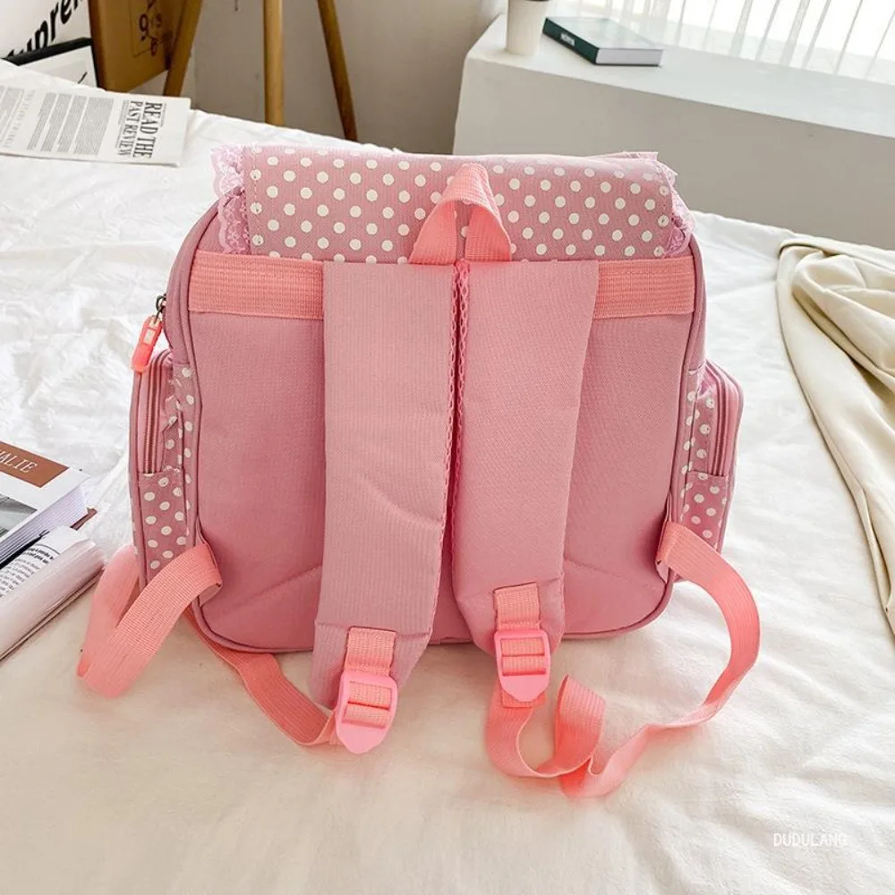 Borsa da scuola per bambini Kawaii di moda borsa da Campus a pois di grande capacità borsa a tracolla multitasche in Nylon per ragazza adolescente