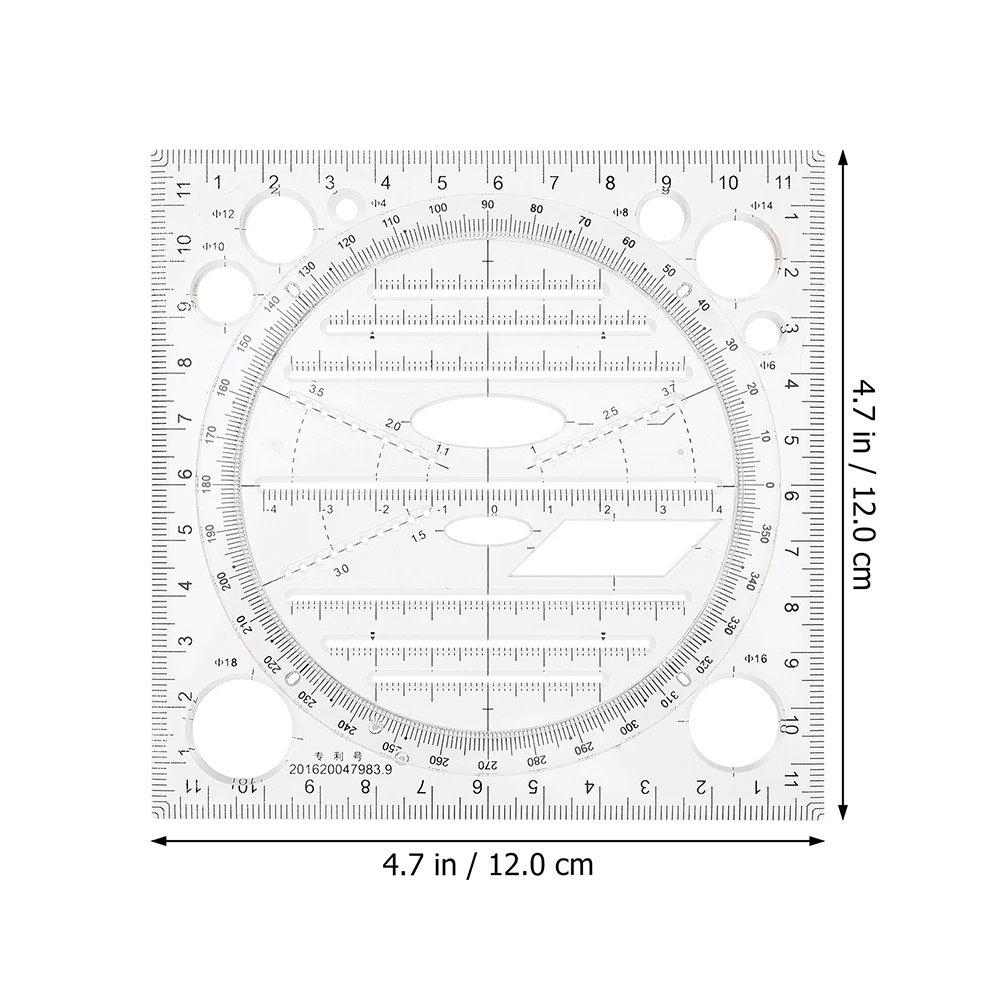 

2 Pcs Drawing Template Tools for Drafting Multi-functional Measuring Ruler Geometric Architecture Templates Stationery Building