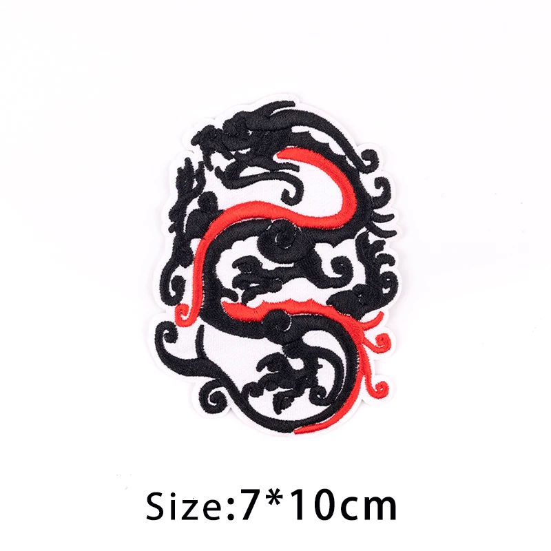 New Chinese Dragon Patches For Clothing Embroidered Pattern Patches Iron Sew On Jeans Coat Decoration Repair Emblem Accessory