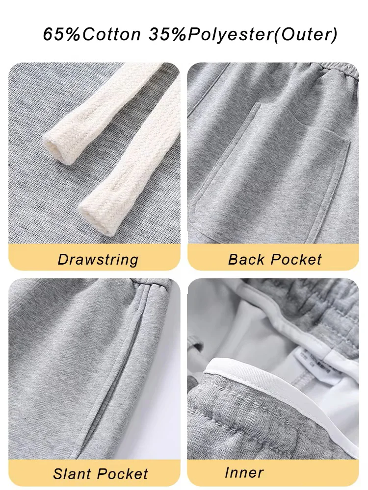 Spring Autumn Men Sweatpants Korean Fashion Sportswear Drawstring Wide Leg Straight Track Pants Cotton Casual Loose Trousers - Image 5