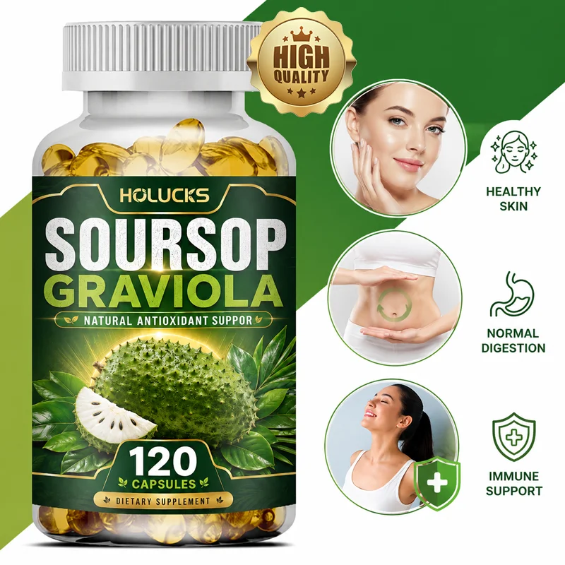 Cápsulas de Suplemento de Graviola, con Extracto de Graviola, Apoyo Inmunológico y Salud Intestinal, Aumenta la Energía y la Vitalidad