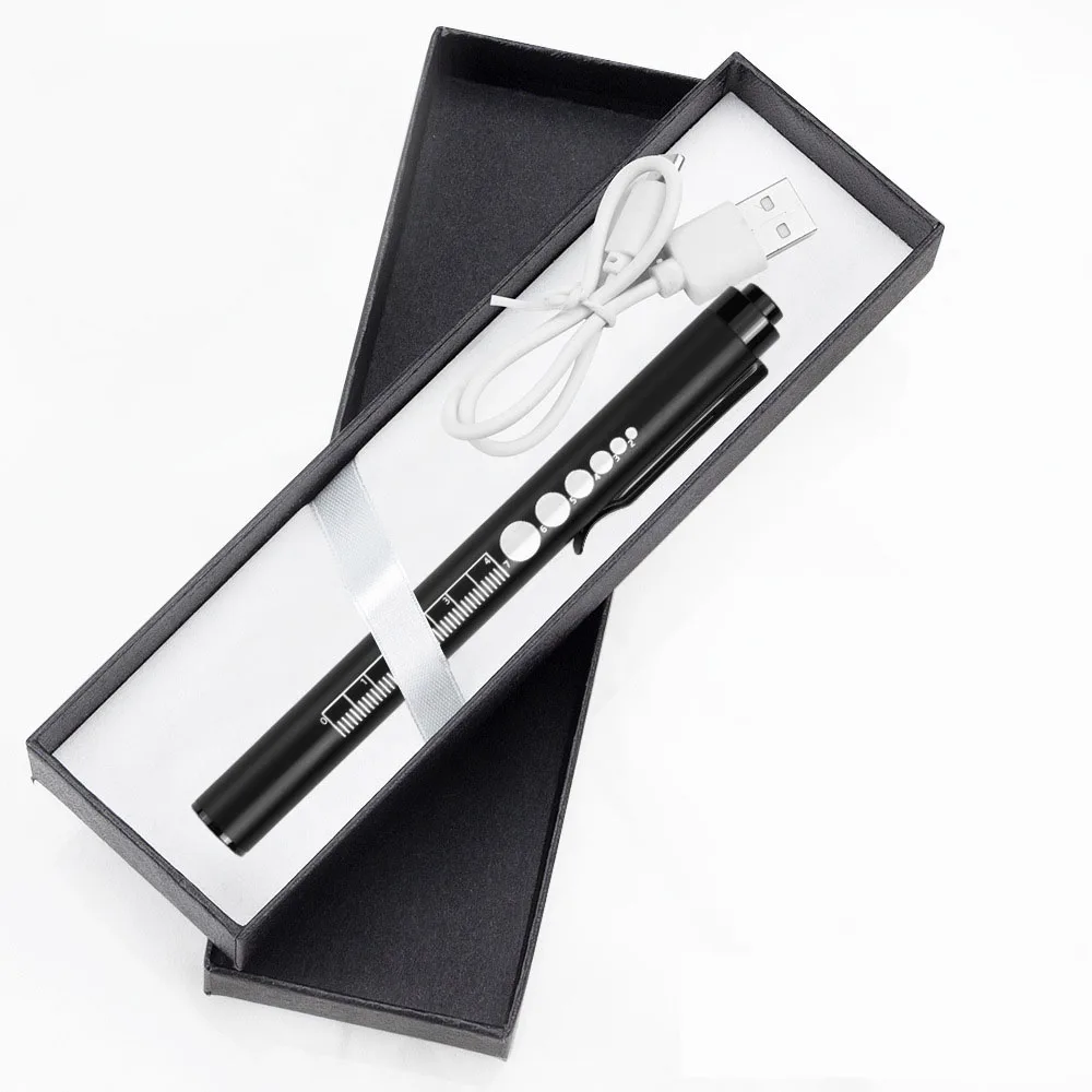

Dual Lights White Yellow USB Rechargeable Handy Pen Light Mini Nursing Flashlight LED Torch Lamp