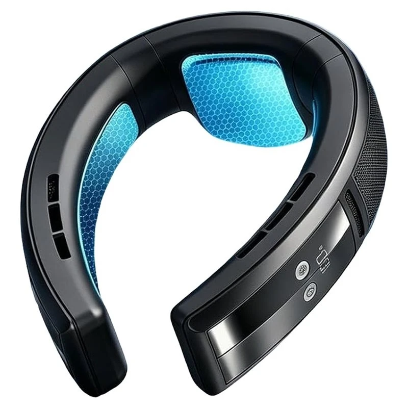 A006-Neck Personal Fan, Comfortable Wearing Experience& 3 Ice-Feel Semiconductor Cooling Neck Cooler& Personal Air Conditioner